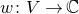 w colon upper V right arrow double struck upper C