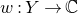 w colon upper Y right arrow double struck upper C