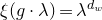 xi left parenthesis g dot lamda right parenthesis equals lamda Superscript d Super Subscript w