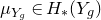 mu Subscript upper Y Sub Subscript g Baseline element of upper H Subscript asterisk Baseline left parenthesis upper Y Subscript g Baseline right parenthesis