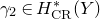 gamma 2 element of upper H Subscript normal upper C normal upper R Superscript asterisk Baseline left parenthesis upper Y right parenthesis