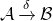 script upper A right arrow Overscript delta Endscripts script upper B