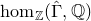 hom Subscript double struck upper Z Baseline left parenthesis ModifyingAbove normal upper Gamma With caret comma double struck upper Q right parenthesis