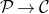 script upper P right arrow script upper C