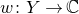 w colon upper Y right arrow double struck upper C