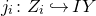 j Subscript i Baseline colon upper Z Subscript i Baseline right arrow with hook upper I upper Y