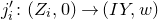 j prime Subscript i Baseline colon left parenthesis upper Z Subscript i Baseline comma 0 right parenthesis right arrow left parenthesis upper I upper Y comma w right parenthesis
