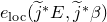 e Subscript normal l normal o normal c Baseline left parenthesis j overtilde Superscript asterisk Baseline upper E comma j overtilde Superscript asterisk Baseline beta right parenthesis