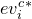 e v Subscript i Superscript c Superscript asterisk