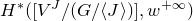 upper H Superscript asterisk Baseline left parenthesis left bracket upper V Superscript upper J Baseline divided by left parenthesis upper G divided by left angle bracket upper J right angle bracket right parenthesis right bracket comma w Superscript plus normal infinity Baseline right parenthesis