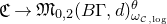 German upper C right arrow German upper M Subscript 0 comma 2 Baseline left parenthesis upper B normal upper Gamma comma d right parenthesis Subscript omega Sub Subscript script upper C comma normal l normal o normal g Superscript theta