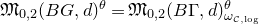 German upper M Subscript 0 comma 2 Baseline left parenthesis upper B upper G comma d right parenthesis Superscript theta Baseline equals German upper M Subscript 0 comma 2 Baseline left parenthesis upper B normal upper Gamma comma d right parenthesis Subscript omega Sub Subscript script upper C comma normal l normal o normal g Superscript theta