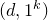 left parenthesis d comma 1 Superscript k Baseline right parenthesis