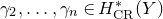 gamma 2 comma ellipsis comma gamma Subscript n Baseline element of upper H Subscript normal upper C normal upper R Superscript asterisk Baseline left parenthesis upper Y right parenthesis
