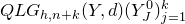 upper Q upper L upper G Subscript h comma n plus k Baseline left parenthesis upper Y comma d right parenthesis left parenthesis upper Y Subscript upper J Superscript 0 Baseline right parenthesis Subscript j equals 1 Superscript k