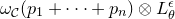 omega Subscript script upper C Baseline left parenthesis p 1 plus midline horizontal ellipsis plus p Subscript n Baseline right parenthesis circled times upper L Subscript theta Superscript epsilon