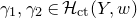 gamma 1 comma gamma 2 element of script upper H Subscript normal c normal t Baseline left parenthesis upper Y comma w right parenthesis