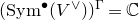 left parenthesis normal upper S normal y normal m Superscript bullet Baseline left parenthesis upper V Superscript or Baseline right parenthesis right parenthesis Superscript normal upper Gamma Baseline equals double struck upper C