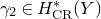 gamma 2 element of upper H Subscript normal upper C normal upper R Superscript asterisk Baseline left parenthesis upper Y right parenthesis