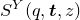 upper S Superscript upper Y Baseline left parenthesis q comma bold italic t comma z right parenthesis