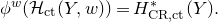 phi Superscript w Baseline left parenthesis script upper H Subscript normal c normal t Baseline left parenthesis upper Y comma w right parenthesis right parenthesis equals upper H Subscript normal upper C normal upper R comma normal c normal t Superscript asterisk Baseline left parenthesis upper Y right parenthesis period