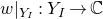 w vertical bar Subscript upper Y Sub Subscript upper I Subscript Baseline colon upper Y Subscript upper I Baseline right arrow double struck upper C