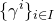left brace gamma Superscript i Baseline right brace Subscript i element of upper I