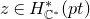 z element of upper H Subscript double struck upper C Sub Superscript asterisk Superscript asterisk Baseline left parenthesis p t right parenthesis