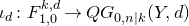 iota Subscript d Baseline colon upper F Subscript 1 comma 0 Superscript k comma d Baseline right arrow upper Q upper G Subscript 0 comma n vertical bar k Baseline left parenthesis upper Y comma d right parenthesis