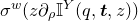 sigma Superscript w Baseline left parenthesis z partial differential Subscript rho Baseline double struck upper I Superscript upper Y Baseline left parenthesis q comma bold italic t comma z right parenthesis right parenthesis