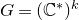 upper G equals left parenthesis double struck upper C Superscript asterisk Baseline right parenthesis Superscript k