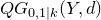 upper Q upper G Subscript 0 comma 1 vertical bar k Baseline left parenthesis upper Y comma d right parenthesis