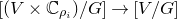 left bracket left parenthesis upper V times double struck upper C Subscript rho Sub Subscript i Subscript Baseline right parenthesis divided by upper G right bracket right arrow left bracket upper V divided by upper G right bracket