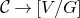 script upper C right arrow left bracket upper V divided by upper G right bracket