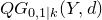 upper Q upper G Subscript 0 comma 1 vertical bar k Baseline left parenthesis upper Y comma d right parenthesis