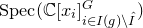 upper S p e c left parenthesis double struck upper C left bracket x Subscript i Baseline right bracket Subscript i element of upper I left parenthesis g right parenthesis minus ModifyingAbove upper I With caret Superscript upper G Baseline right parenthesis