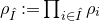rho Subscript ModifyingAbove upper I With caret Baseline colon equals product Underscript i element of ModifyingAbove upper I With caret Endscripts rho Subscript i