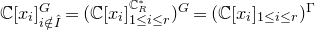 double struck upper C left bracket x Subscript i Baseline right bracket Subscript i not an element of ModifyingAbove upper I With caret Superscript upper G Baseline equals left parenthesis double struck upper C left bracket x Subscript i Baseline right bracket Subscript 1 less than or equals i less than or equals r Superscript double struck upper C Super Subscript upper R Super Superscript asterisk Superscript Baseline right parenthesis Superscript upper G Baseline equals left parenthesis double struck upper C left bracket x Subscript i Baseline right bracket Subscript 1 less than or equals i less than or equals r Baseline right parenthesis Superscript normal upper Gamma