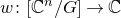 w colon left bracket double struck upper C Superscript n Baseline divided by upper G right bracket right arrow double struck upper C