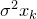 sigma squared x Subscript k