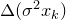 normal upper Delta left parenthesis sigma squared x Subscript k Baseline right parenthesis