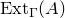 upper E x t Subscript normal upper Gamma Baseline left parenthesis upper A right parenthesis