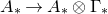 upper A Subscript asterisk Baseline right arrow upper A Subscript asterisk Baseline circled times normal upper Gamma Subscript asterisk