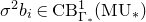 sigma squared b Subscript i element of upper C upper B Subscript normal upper Gamma Sub Subscript asterisk Superscript 1 Baseline left parenthesis normal upper M normal upper U Subscript asterisk Baseline right parenthesis