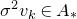 sigma squared v Subscript k element of upper A Subscript asterisk