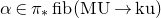 alpha element of pi Subscript asterisk Baseline f i b left parenthesis normal upper M normal upper U right arrow normal k normal u right parenthesis