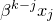 beta Superscript k minus j Baseline x Subscript j