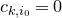 c Subscript k comma i 0 Baseline equals 0