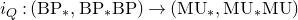 i Subscript upper Q Baseline colon left parenthesis normal upper B normal upper P Subscript asterisk Baseline comma normal upper B normal upper P Subscript asterisk Baseline normal upper B normal upper P right parenthesis right arrow left parenthesis normal upper M normal upper U Subscript asterisk Baseline comma normal upper M normal upper U Subscript asterisk Baseline normal upper M normal upper U right parenthesis