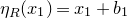 eta Subscript upper R Baseline left parenthesis x 1 right parenthesis equals x 1 plus b 1